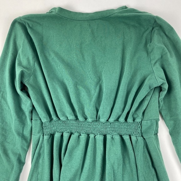 Motherhood Womens Blouse Green Vneck Cinch Waist M - Picture 7 of 9